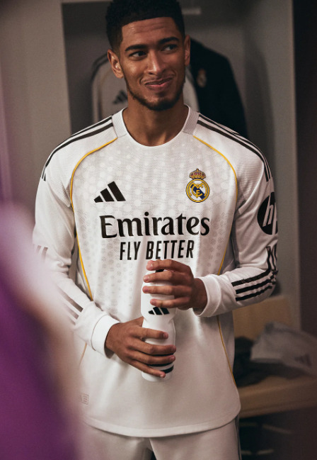 Wit, authentiek Real Madrid tenue met lange mouwen